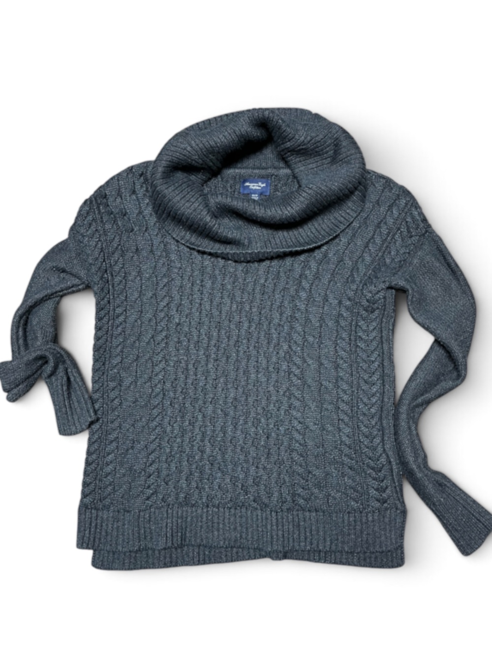 American Eagle size extra small Women's Charcoal Cable Cowl Neck Sweater